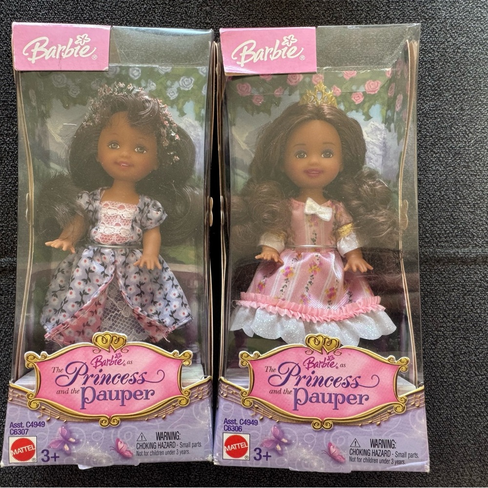 Barbie’s Sister Kelly Princess and the Pauper AA HTF Version Dolls NIB 2004